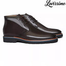 BOTA DERBY MASCULINA CASUAL EM COURO MARROM - CAFE